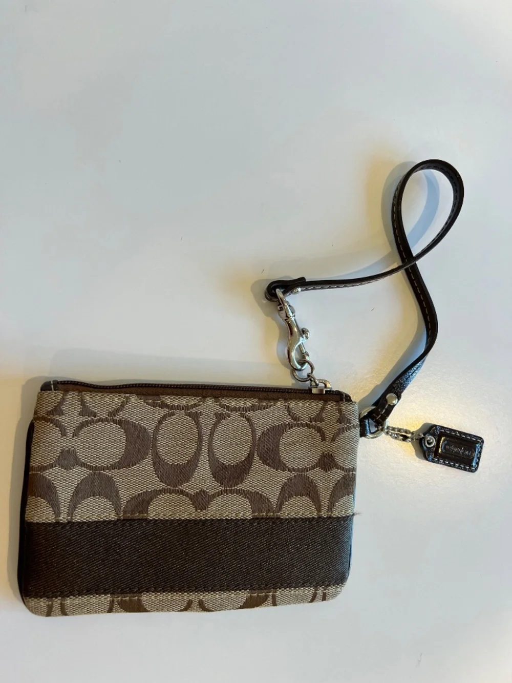 Vintage 2000s / Y2K Coach Signature C Canvas Wristlet